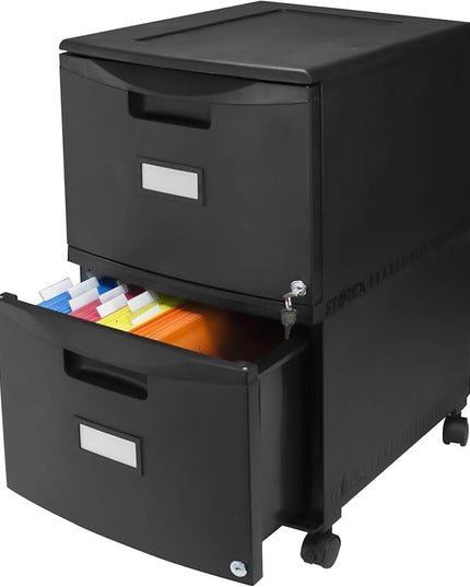Storex 61312A01C File Cabinet, 1-Pack, Black - LeafyLoom