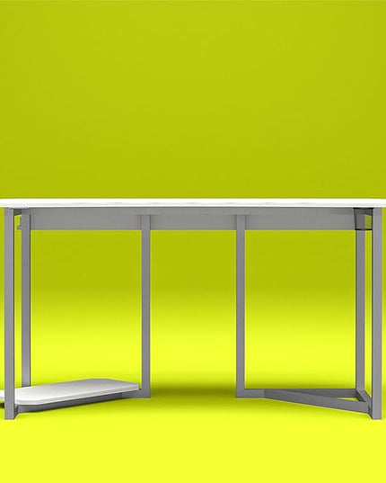 Quest Gaming Desk with CPU Stand, White - LeafyLoom