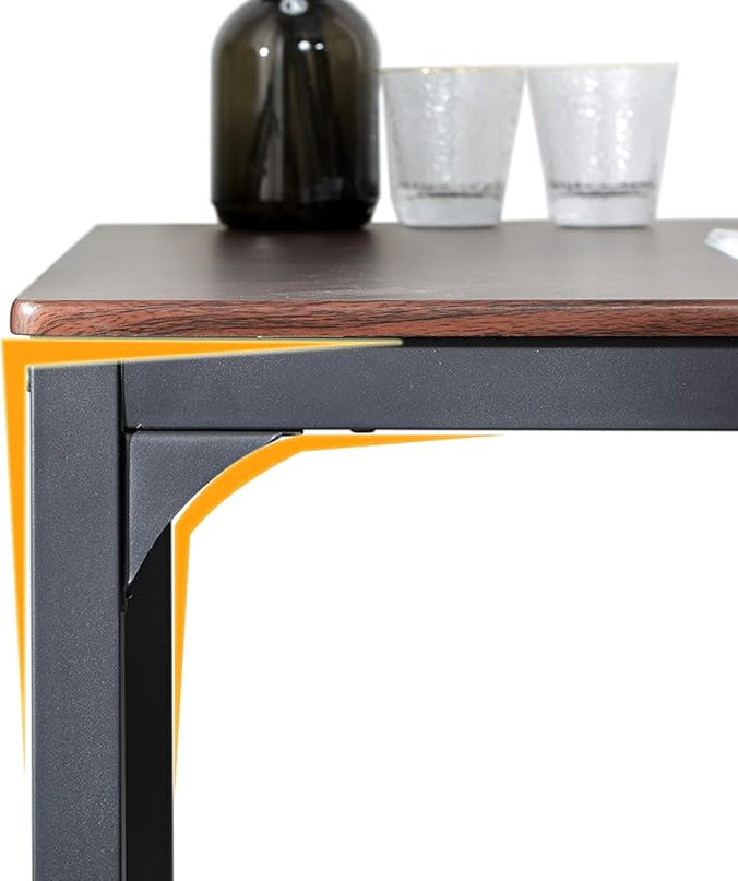 SDHYL Dining Table Set for 4, with Two Chairs and One Bench/4 Piece Set, Wooden Table Top with Metal Legs for Breakfast in Living Room, Kitchen Room, Dining Room, Restaurant, Bistro - LeafyLoom