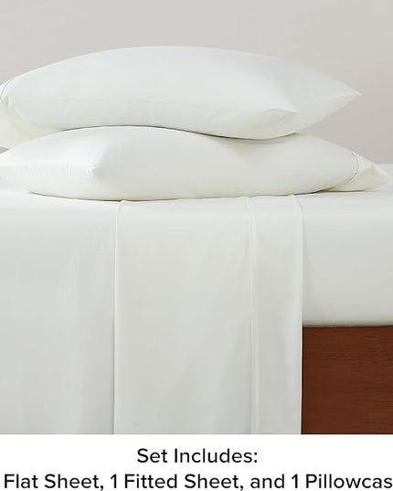 UGG 11786 Alahna Twin Bed Sheets and Pillowcases 3-Piece Set Sleep in Luxury Machine Washable Deep Pockets Wrinkle-Resistant Breathable Cozy Comfort Silky Cooling Sheets, Twin, White - LeafyLoom