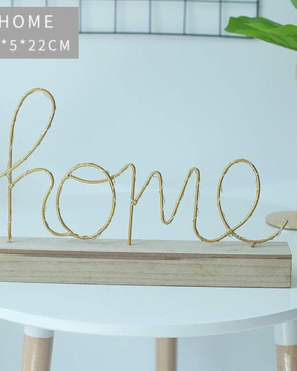 GUOCHENG home Alphabet Letter Light Battery Operated LED Table Lamps home Romantic Decorative Mood Lights Starry String Night Light, Wedding Christmas Bedroom Decor(Metal home) - LeafyLoom