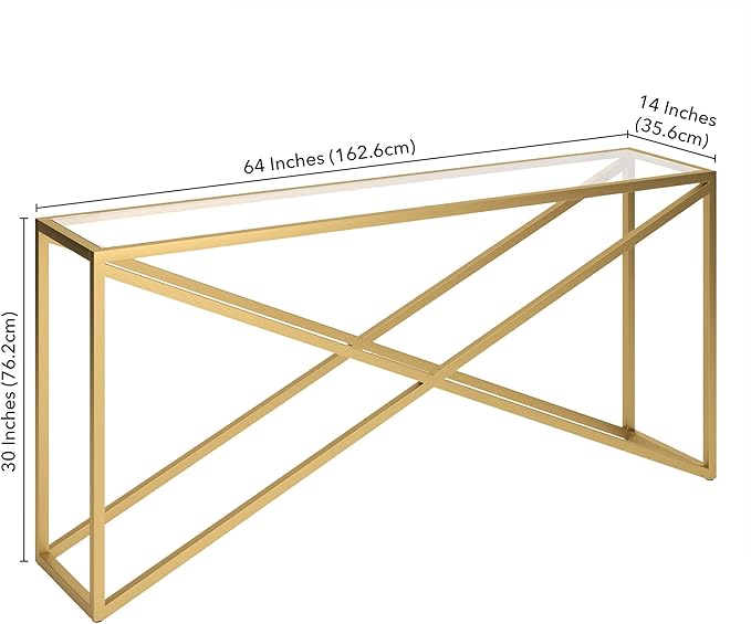 Henn&Hart Calix Console Table, 64" Wide - LeafyLoom