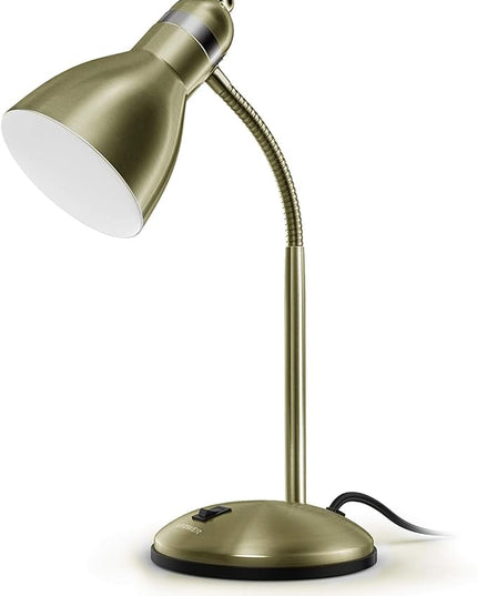 LEPOWER Metal Desk Lamp, Adjustable Goose Neck Table Lamp, Eye-Caring Study Desk Lamps for Bedroom, Study Room and Office (Bronze) - LeafyLoom
