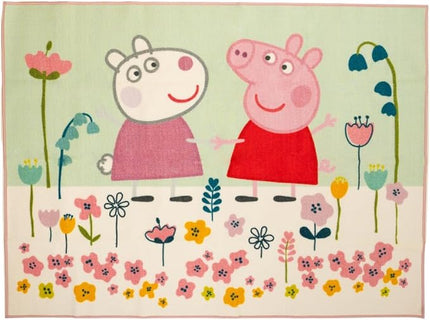 Franco Peppa Pig & Suzie Kids Room Non Slip Area Rug, 69 in x 52 in, (Official Licensed Official Product) - LeafyLoom