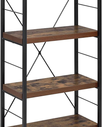 Acme Bob 4 Shelf Wooden Bookcase in Weathered Oak - LeafyLoom