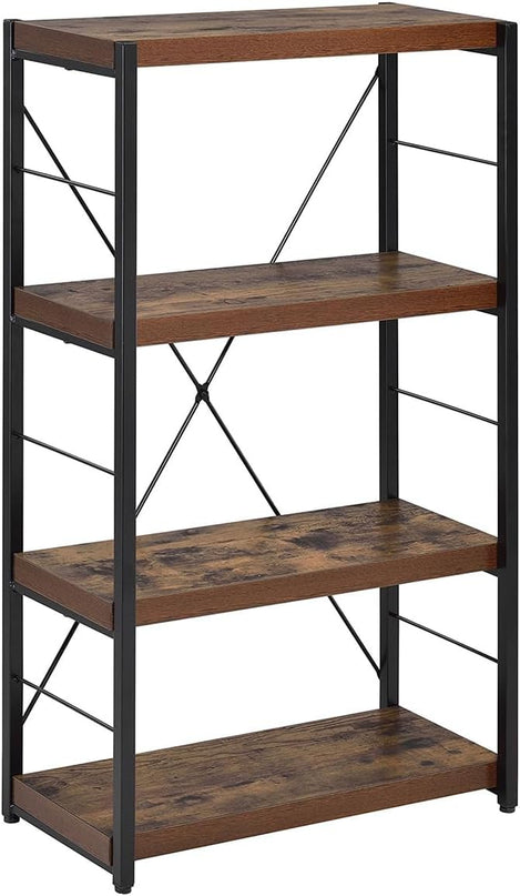 Acme Bob 4 Shelf Wooden Bookcase in Weathered Oak - LeafyLoom