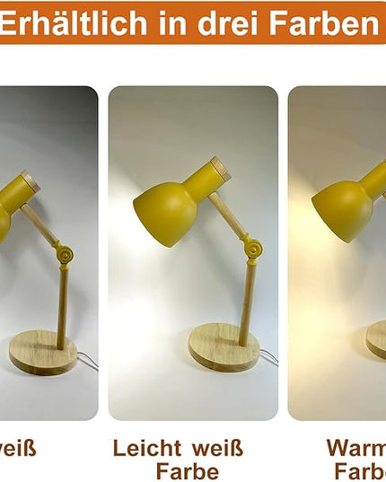 himmel Table Lamp, Adjustable Wooden Table Lamp, Children's Desk Lamp for Bedroom, Living Room, E27 Base Reading Next Lamp - LeafyLoom