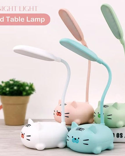 Kids Lamp, Cute LED Desk Lamp for Kids, Mini Animal Night Light, USB Rechargeable Flexible Cartoon Lamp Eye-Care Lighting for Bedroom (Tiger G, Green) - LeafyLoom