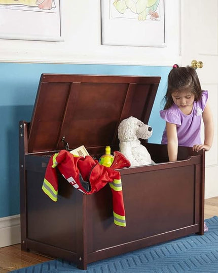 Melissa & Doug Wooden Toy Chest - Espresso - LeafyLoom