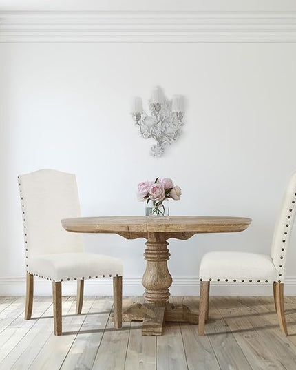 HomePop Classic Parsons Dining Chairs, Set of 2, Vanilla Cream Textured Woven (Set of 2) - LeafyLoom
