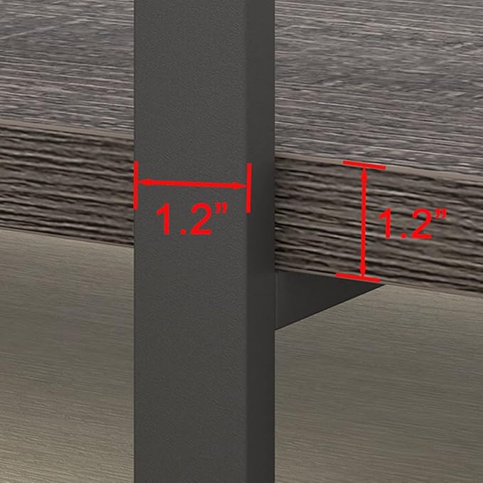 HSH Industrial Tall Bookshelf, Large Vertical Wood and Metal 6 Tier Book Shelf, Open 6 Shelf Bookcase for Bedroom Living Room Office, Vintage Display Storage Bookshelves and Bookcases, Dark Gray Oak - LeafyLoom