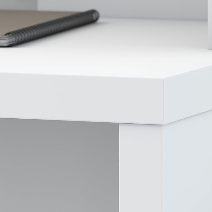 Bush Business Furniture Echo Bow Front Desk, 72W, Pure White - LeafyLoom