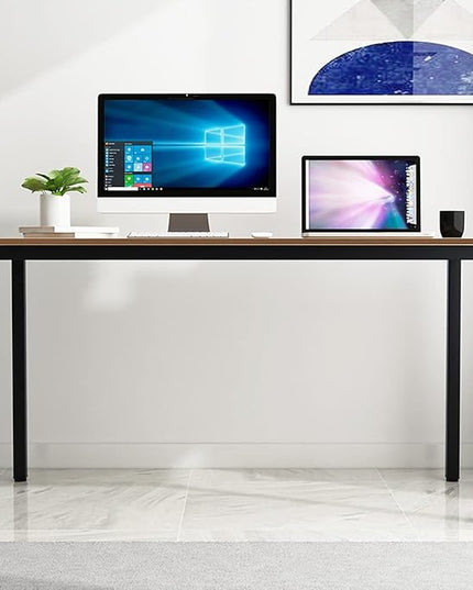 SogesGame Computer Desk, 55.1 inches Office Desk Computer Table Study Writing Desk Workstation for Home Office Dining Table Retro - LeafyLoom