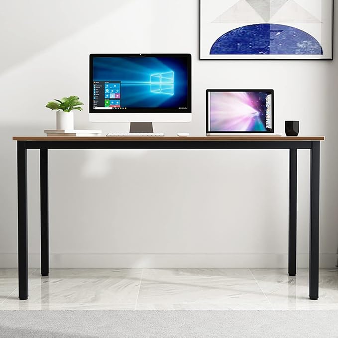 SogesGame Computer Desk, 55.1 inches Office Desk Computer Table Study Writing Desk Workstation for Home Office Dining Table Retro - LeafyLoom