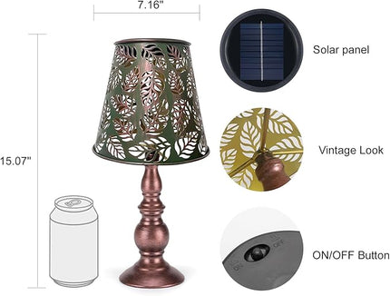 pearlstar Solar Table Lamps Bedside Lamps - Leaf Garden Waterproof Cordless Solar Table Lamps for Patio Garden Pathway Yard - LeafyLoom