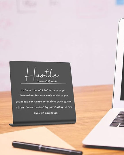 Encouragement Motivatiomal hustle office Desk Decorations Cute Desk Positive Gifts for Women Friends Gifts for Coworkers EmployeesGift for Son, Daughter Grandchild Affirmations Decor Gift dksg25 - LeafyLoom