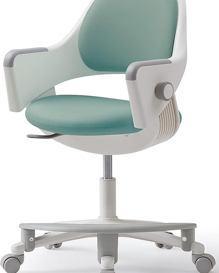 SIDIZ ringo Kids Desk Chair : Ergonomic Kids Chair with Footrest, 4-Step Growing Function, Adjustable Seat Height, Sit-Locking Casters, Swivel Type Kids Chair (Mint Green Chair) - LeafyLoom