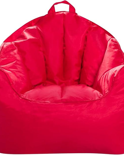Posh Creations Structured Comfy Bean Bag Chair for Gaming, Reading, and Watching TV, Malibu Lounge, Soft Nylon-Red - LeafyLoom