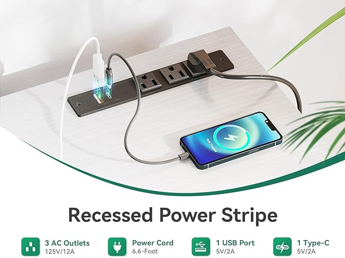 AODK Laptop Desk Small Desk, 40 Inch Computer Desk with Power Outlet and USB & Type-C Charging Port, Writing Desk with 3-Tier Reversible Storage Shelf for Home Office, 40'' x 16'', White - LeafyLoom