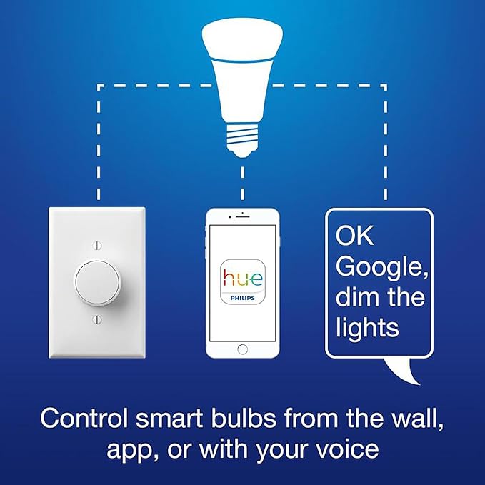 Lutron Aurora Smart Bulb Dimmer Switch (2 Pack) | for Philips Hue Smart Bulbs | Z3-1BRL-WH-L0-2 | White Lutron