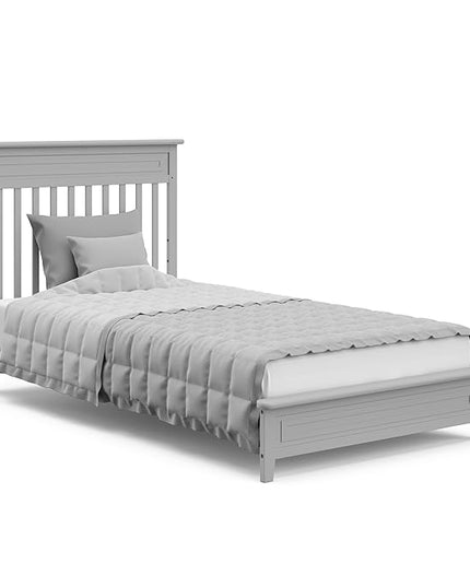 STORKCRAFT Petal 4-in-1 Convertible Mini Crib (Pebble Gray) – GREENGUARD Gold Certified, Converts to Daybed and Twin-Size Bed, Includes Bonus 2.75-inch Mini Crib Mattress - LeafyLoom