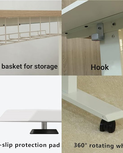 Standing Desk Adjustable Height Desk,63x30Inches, Stand Up Desk Table for Home Office, Home Office Computer Desk,Memory Preset,Height adjustments from 28" to 46" White&Oak - LeafyLoom