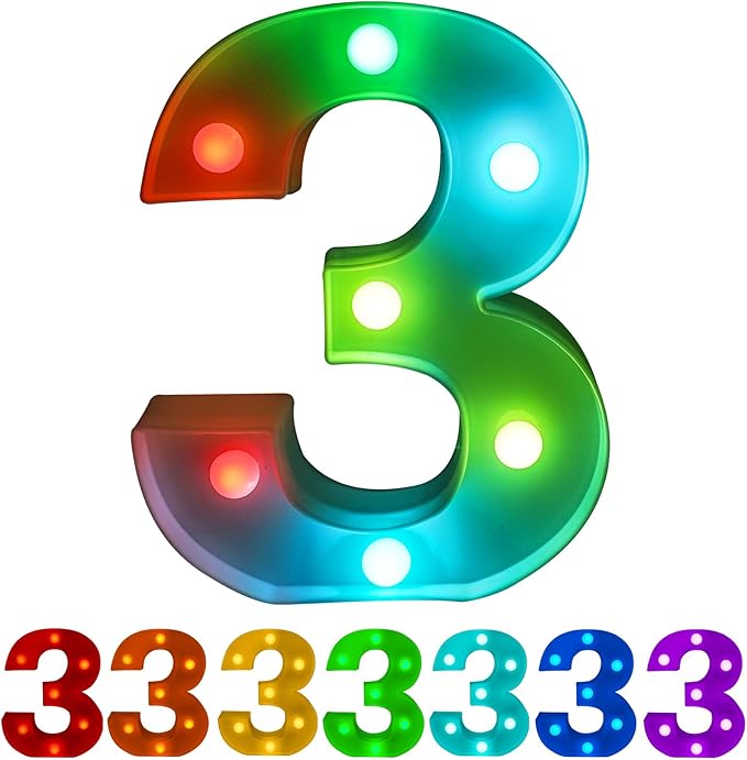 Colorful Letter LED Lights, 16 Colors Changing LED Marquee Letter Lights, Dimmable Night Lights for Wedding, Birthday, Holiday, Party, Bar, Christmas Decoration, Decor-Multicolor 3 - LeafyLoom