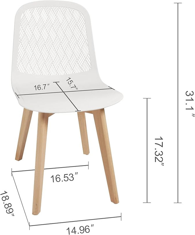 Armless Modern Chairs with Wood Legs for Living, Bedroom, Kitchen,Dining,Lounge Waiting Room, Restaurants, Cafes, Set of 2… - LeafyLoom