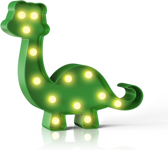 Green Dinosaur Party Decorations, Dinosaur Room Decor, Battery Powered Dinosaur Light, Dinosaur Wall Decor, Dinosaur Birthday Decorations - LeafyLoom