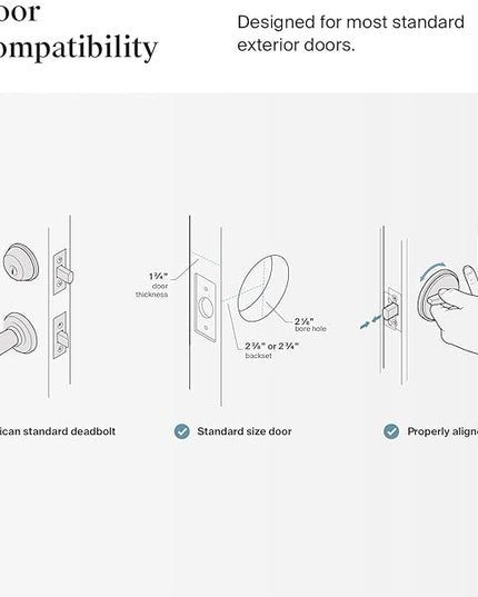 Level Lock Smart Lock - World's Smallest Smart Lock - Level App for iOS & Android - Works with Apple Home (Satin Nickel) Level
