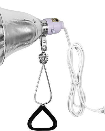 Simple Deluxe Clamp Lamp Light 60 Watt with 5.5 Inch Aluminum Reflector (no Bulb Included), 6 Feet Cord, 1 Pack, White - LeafyLoom