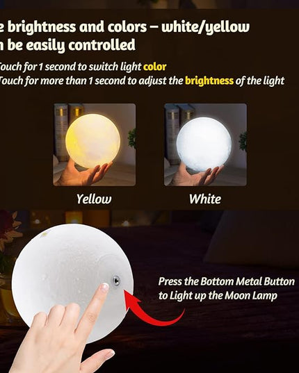 Funnli Niece Gifts from Auntie, Birthday Gifts for Niece Moon Lamp, 3D Printed LED Night Light with Wooden Stand Niece Birthday Gifts, Wedding Mothers Day Christmas Gifts for Niece from Aunt Uncle - LeafyLoom
