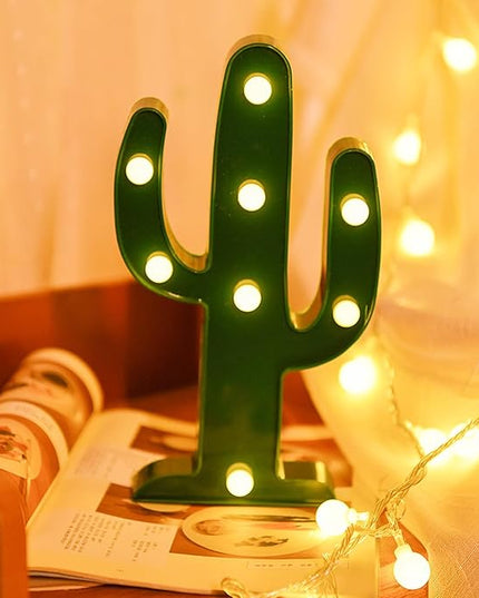 2 Pieces Large Led Cactus Night Lights, Cactus Party Decorations, Carnival Cute Dining Table Decorations, Children's Room Desk Lights, Bedroom Living Room Gifts Decorations (Cactus) - LeafyLoom