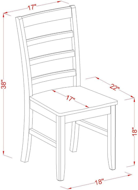 East West Furniture ANPF3-BLK-W Antique 3 Piece Kitchen Set Contains a Round Dining Room Table with Pedestal and 2 Solid Wood Seat Chairs, 36x36 Inch - LeafyLoom