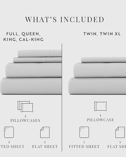 Linen Market Bed Sheets for Queen Size Bed (Light Gray) - Sleep Better Than Ever with These Soft and Cooling Queen Sheets - Deep Pocket Fits 16" Thick Beds - 4 Piece Queen Sheet Set - LeafyLoom