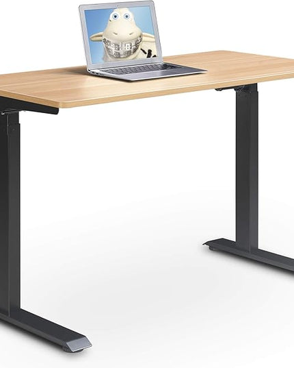 Serta Creativity Electric Height Adjustable Desk, 47" Inch Wood Desktop Sit Stand Table for Office, Work from Home Furniture, Easy to Assemble, Light Brown - LeafyLoom
