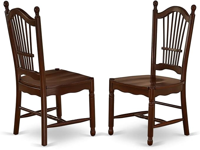 East West Furniture NDDO5-MAH-W Norden 5 Piece Set Includes a Rectangle Dining Room Table with Dropleaf and 4 Wood Seat Chairs, 30x48 Inch, Mahogany - LeafyLoom