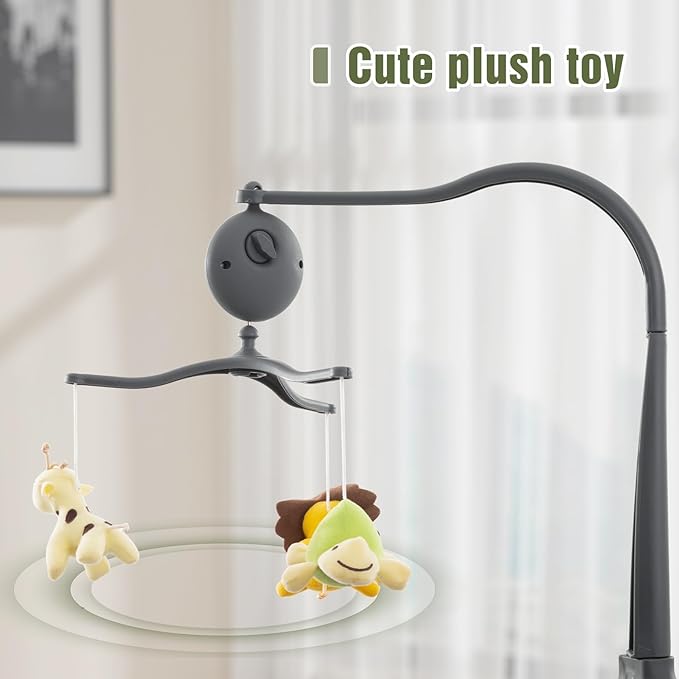 5 in 1 Infant Newborn Baby Crib,Baby Bassinet Bedside Cribs,Pack and Play with Bassinet and Changing Table,Portable Travel Baby Playpen with Bassinet Toys & Music Box,Portable Travel Crib,Dark Gray - LeafyLoom