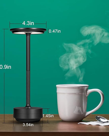 Cordless Table Lamps, LED Battery Powered Rechargeable Portable Touch Battery Operated lamp, Table Light Modern USB Lantern Bedside Lamp, Dining/Bedroom/Bar/Reading Lamp - LeafyLoom