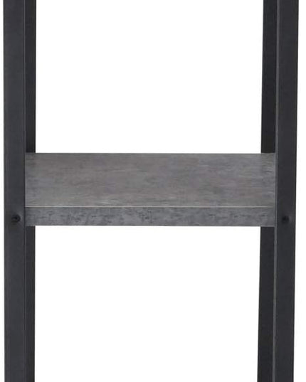Household Essentials 5 Tier Storage Tower Shelves – Slate with Black Frame (8095-1) - LeafyLoom
