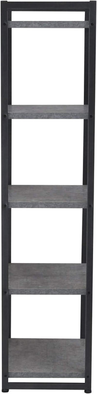 Household Essentials 5 Tier Storage Tower Shelves – Slate with Black Frame (8095-1) - LeafyLoom