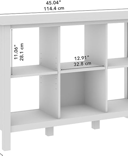 Bush Furniture Broadview 6 Cube Organizer in Classic Black | Storage for Home Office Workspace - LeafyLoom