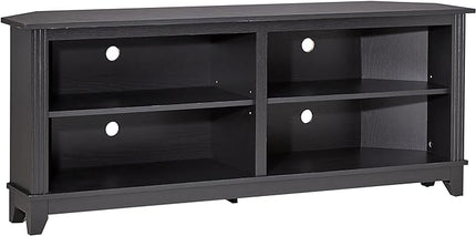 ROCKPOINT 58inch Corner TV Stand,Home Living Room Storage Console, Entertainment Center, TV Console Table,Black - LeafyLoom