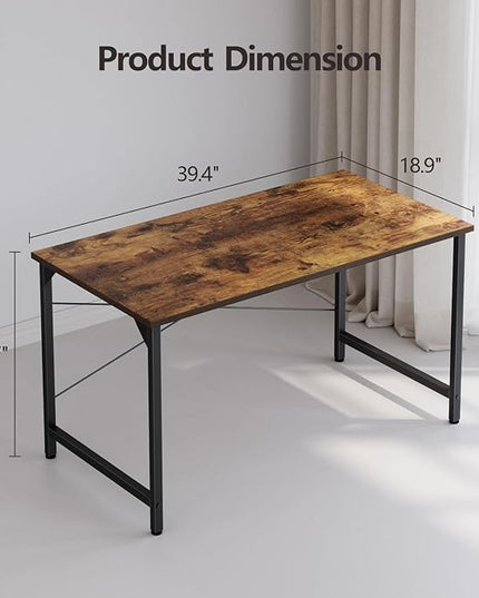 CubiCubi Computer Desk, 40 inch Home Office Small Desk, Modern Simple Style PC Table for Home, Office, Study, Writing, Vintage Brown - LeafyLoom