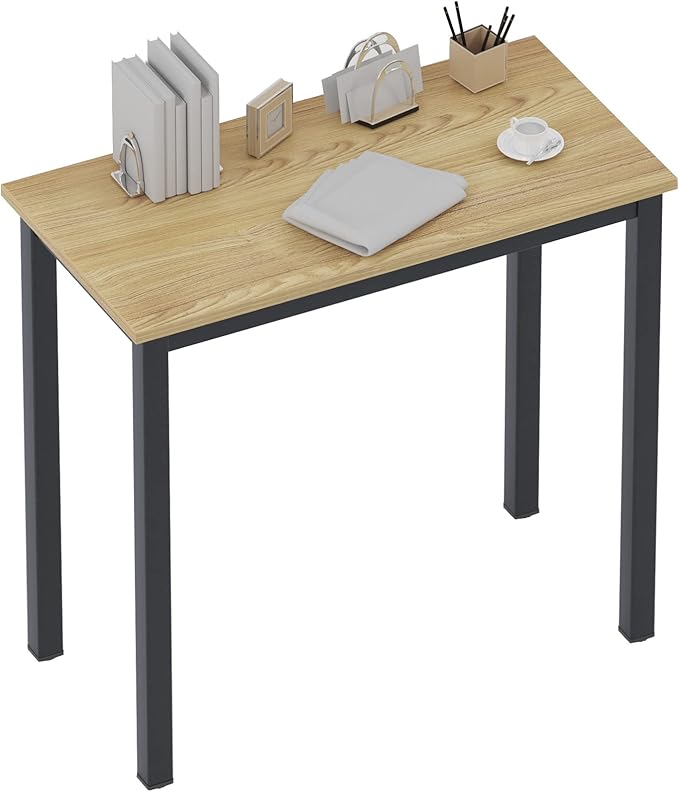 sogesfurniture Computer Office Desk Computer Table with BIFMA Certification Sturdy Office Desk Writing Desk,Teak&Black,BHUS-AC3BB-8040 - LeafyLoom