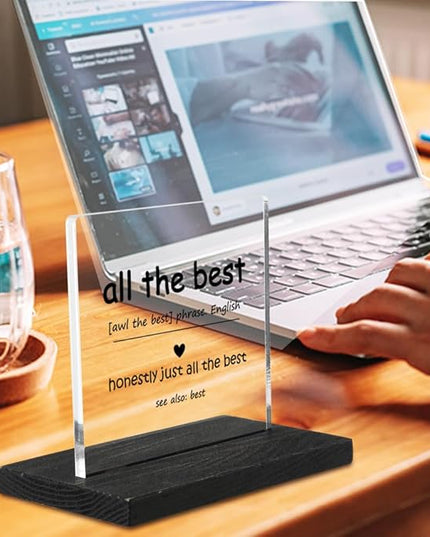 Inspirational Definition Desk Sign for Home Office, Inspiration Work Gifts, Motivational Quotes for Desk, Desk Coworker Gifts for Women Men Office Work Bestie Gifts for Women YTZ77 - LeafyLoom
