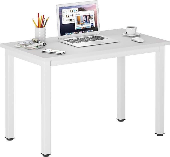 DlandHome Computer Desk, 31.5 inch Modern Simple Desk Computer Table Study Writing Desk for Home Office, White - LeafyLoom