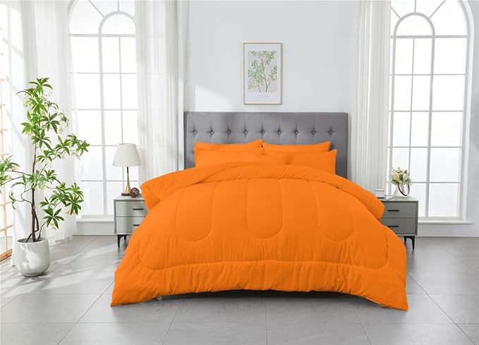 3 Piece Solid Color All Season Bedding Comforter Set Microfiber Soft Lightweight Bedding Set for Kids Teens Adults Room Decor with 1 Comforter and 2 Pillowcases King - LeafyLoom