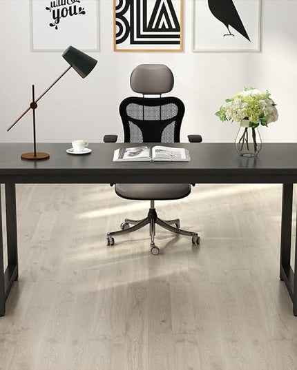 Tribesigns Modern Computer Desk, 63 inch Large Office Desk Computer Table Study Writing Desk Workstation for Home Office, Black Metal Frame - LeafyLoom