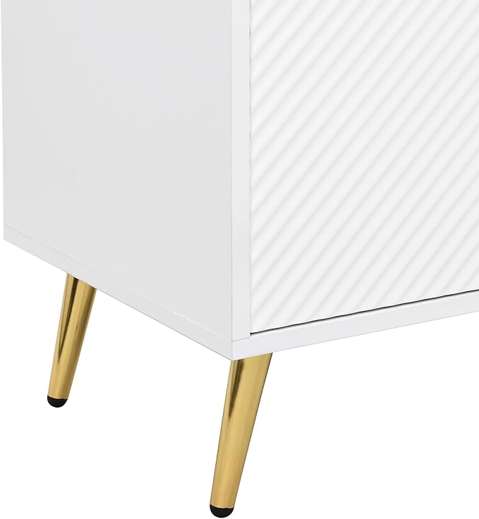 Merax TV Stand for 60+ Inch Television with Large Storage, Modern Entertainment Center for Living Room, Bedroom Media Console Table Cabinet Furniture, 63" Long, White - LeafyLoom